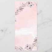 Bliss aquarelle | Menu Mariage floral rose pâle (Dos)