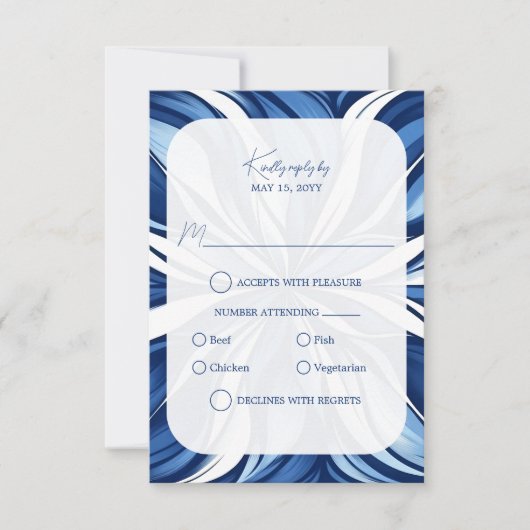 Bliss Bleus Floral bio RSVP (Devant)