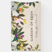 Bliss Botanique Élégante Bannière Florale | Crème (Vertical)