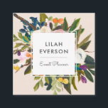 Bliss botaniques | Élégant floral peint | Crème<br><div class="desc">Modernes, élégantes et carrés, ces cartes de visite disposent d'un bouquet floral peint à la main en rose, ivoire, vert, turquoise, jaune, violet et orange. La couleur arrière - plan, les polices et la couleur du texte peuvent toutes être customisées à n'importe quelle couleur ! Nous avons utilisé des oeuvres...</div>