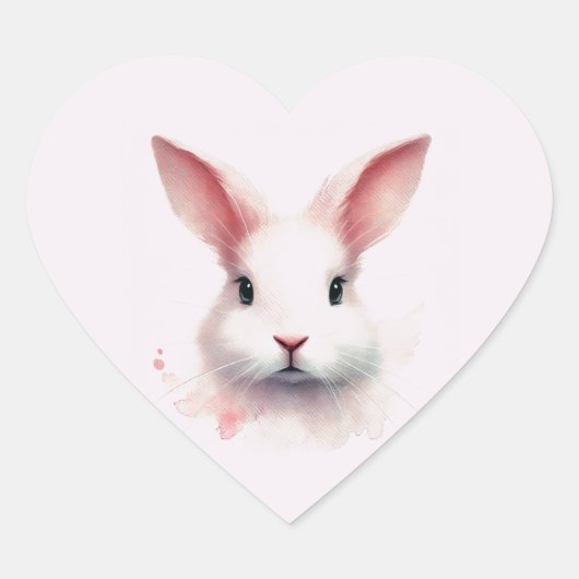 Bliss Bunny Pastel - Sticker en forme de coeur (Devant)