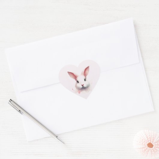 Bliss Bunny Pastel - Sticker en forme de coeur (Enveloppe)