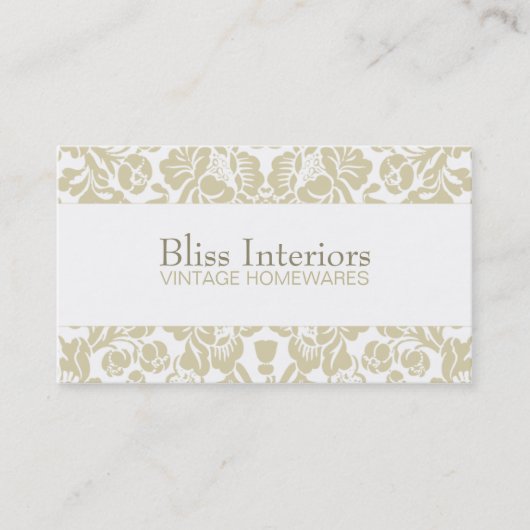 Bliss Chic Damask Floral Visitekaartje (Voorkant)