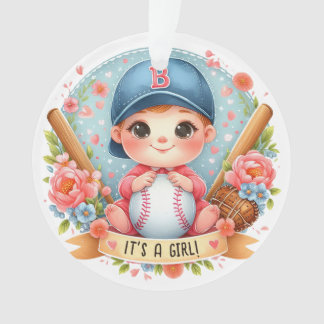 Bliss de baseball Baby Girl Faire-part Floral Baby