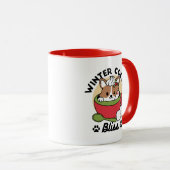 Bliss de cacao d'hiver - Chien mignon en mode Mug (Devant droit)