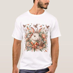 "Bliss de lapin floral - Joli T-shirt de jardin de