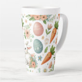 Bliss de lapin printanier - Mug floral latte de Pâ (Angle droit)
