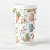 Bliss de lapin printanier - Mug floral latte de Pâ (Devant)