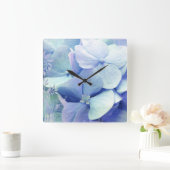 Bliss hydrangea horloge murale bleu aqua periwinkl (Maison)