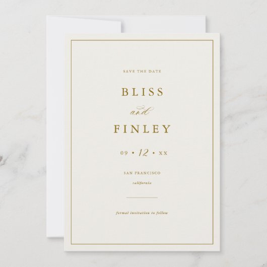 BLISS Minimaal Save The Date Minimaal Huwelijkskaa (Voorkant)