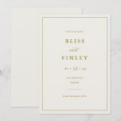 BLISS Minimaal Save The Date Minimaal Huwelijkskaa (Voorkant / Achterkant)