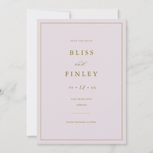 BLISS Minimaal Save The Date Minimaal Huwelijkskaa (Voorkant)