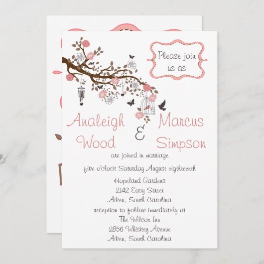 Bliss Wedding Invitations (Devant / Derrière)