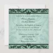 Blissant Faire-part de mariage floral Brocade Sage (Dos)