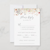 Blisser Boho Fleur sauvage Mariage Menu Choix RSVP (Devant)