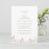 Blisser Branches Monogramme Faire-part de mariage (Debout devant)
