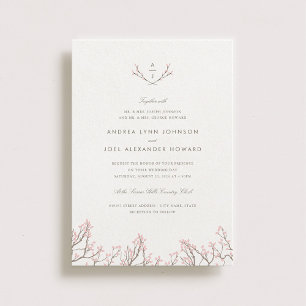 Blisser Branches Monogramme Faire-part de mariage