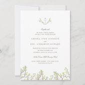 Blisser Branches Monogramme Faire-part de mariage (Devant)