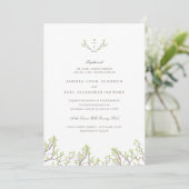 Blisser Branches Monogramme Faire-part de mariage (Debout devant)