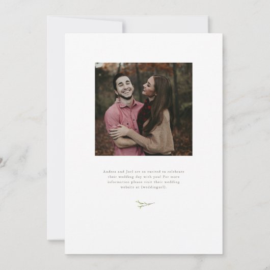 Blisser Branches Monogramme Faire-part de mariage (Dos)