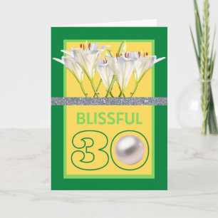 Blissful 30 Pearl Jubileum White Lilies Kaart