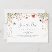 Blissful Boho Wildflower Horizontal Wedding Save The Date (Voorkant)