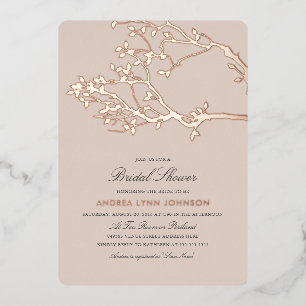 Blissful Branches Vrijgezellenfeest Roos Gold Folie Uitnodiging