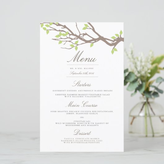 Blissful Branches Wedding Dinner Menu (Staand voorkant)