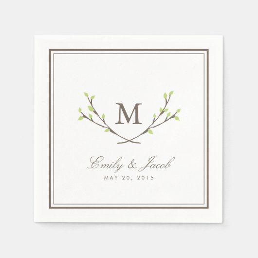 Blissful Branches Wedding Servetten (Voorkant)