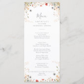 Blissful Colorful Boho Wildflower Dinner Menu (Devant)