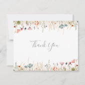 Blissful Colorful Boho Wildflower Flat Wedding Bedankkaart (Voorkant)