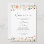 Blissful Colorful Boho Wildflower Quinceañera Kaart (Voorkant)