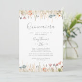 Blissful Colorful Boho Wildflower Quinceañera Kaart (Staand voorkant)