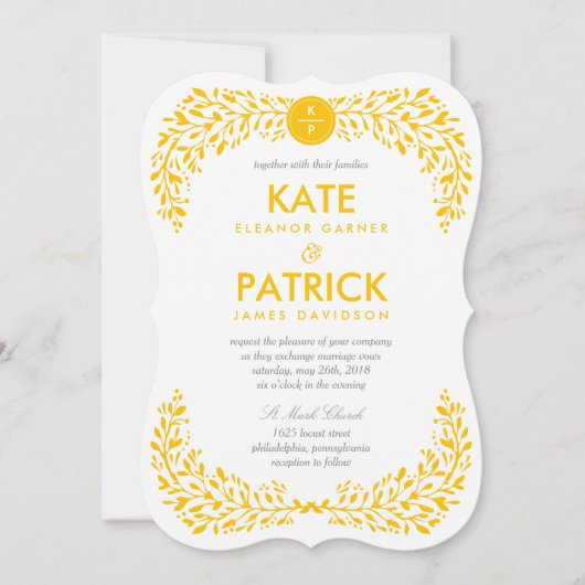 Blissful Laurel EDITABLE COLOR Weddenschap Kaart (Voorkant)