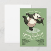 Blissful panda die bloesbloemen smolt met tekst kaart (Voorkant / Achterkant)
