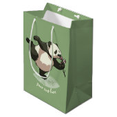 Blissful panda die bloesbloemen smolt met tekst medium cadeauzakje (Voorkant Gekanteld)