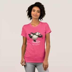 Blissful panda die bloesbloemen smolt met tekst t-shirt