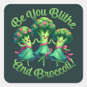 Blithe en Broccoli Vierkante Sticker