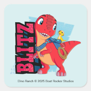 Blitz   Dino Ranch Vierkante Sticker