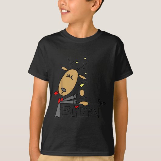 Blitzen Christmas Funny Reindeer T-shirt (Voorkant)