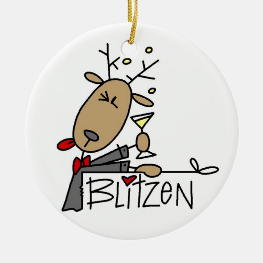 Blitzen het rendier kerst keepsake Ornament (Voorkant)
