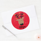 Blitzen Reinder Classic Round Sticker (Enveloppe)