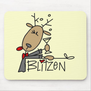 Blitzen Rendier Kerst T-shirts en Cadeaus Muismat