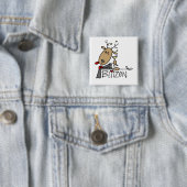Blitzen rendieren kersthemden en cadeautjes vierkante button 5,1 cm (In situ)