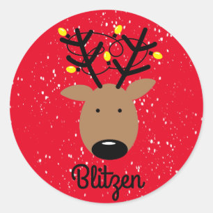 Blitzen rendieren Klassic Round Sticker
