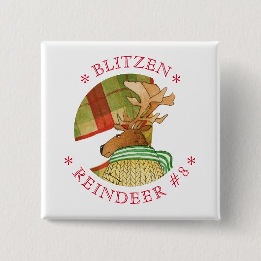 BLITZEN RENDIEREN Vierkante Pin Button (Voorkant)