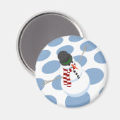 Bliz de sneeuwman gestippelde witte magneet (Voorkant / Achterkant)