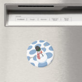 Bliz de sneeuwman gestippelde witte magneet (Insitu (Vaatwasser))
