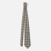 Blizzard Blue and Livid Brown Plaid Neck Tie Stropdas (Achterkant)