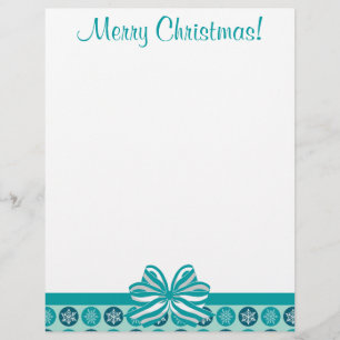 Blizzard Snowflakes Blue Kerstmis Letterhead